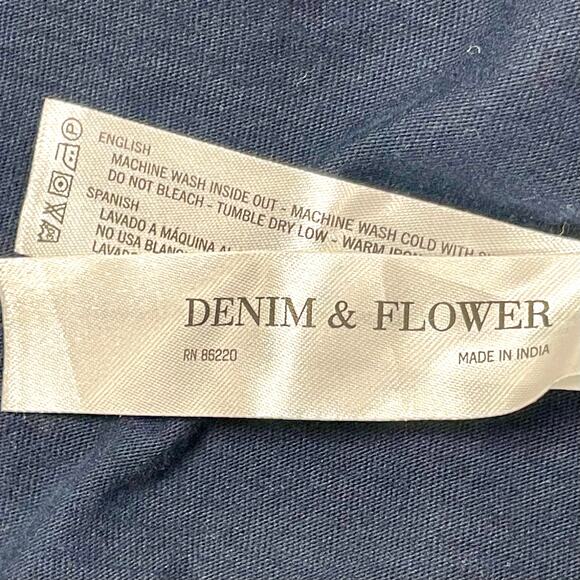 Denim & Flower Ricky Singh Navy Blue Santa Hohoho T size L The Perfect Gift - Picture 6 of 7